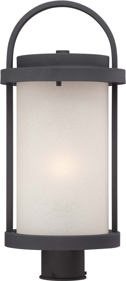 Post Lantern Nuvo 62-654 Willis - LED Outdoor Post with Antique White Glass - Textured Black Finish Nuvo