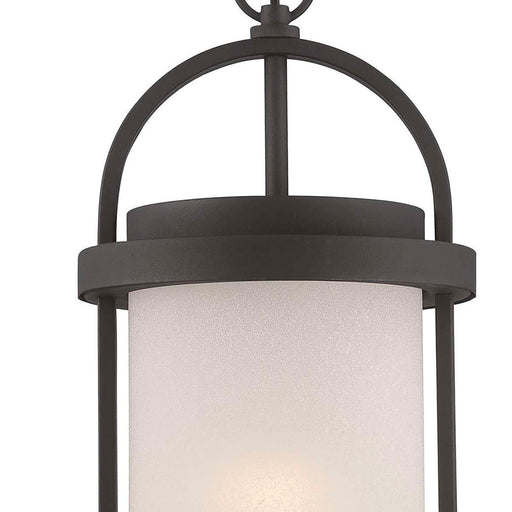 Hanging Lantern Nuvo 62-655 Willis - LED Outdoor Hanging with Antique White Glass - Textured Black Finish Nuvo