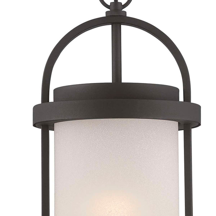 Hanging Lantern Nuvo 62-655 Willis - LED Outdoor Hanging with Antique White Glass - Textured Black Finish Nuvo