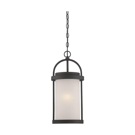 Hanging Lantern Nuvo 62-655 Willis - LED Outdoor Hanging with Antique White Glass - Textured Black Finish Nuvo