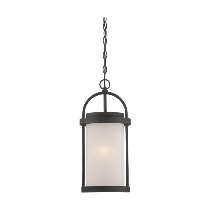 Hanging Lantern Nuvo 62-655 Willis - LED Outdoor Hanging with Antique White Glass - Textured Black Finish Nuvo