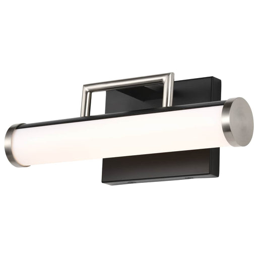 Vanity Nuvo 62-656 Solano LED Small Vanity - Black and Brushed Nickel Finish - White Acrylic Lens Nuvo