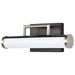 Vanity Nuvo 62-656 Solano LED Small Vanity - Black and Brushed Nickel Finish - White Acrylic Lens Nuvo