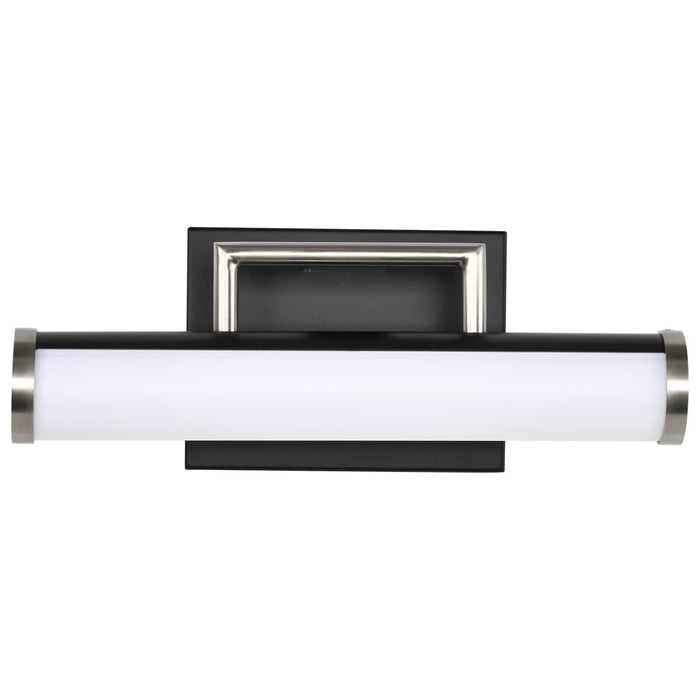 Vanity Nuvo 62-656 Solano LED Small Vanity - Black and Brushed Nickel Finish - White Acrylic Lens Nuvo