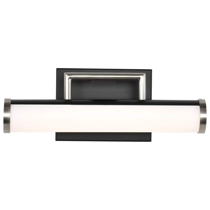 Vanity Nuvo 62-656 Solano LED Small Vanity - Black and Brushed Nickel Finish - White Acrylic Lens Nuvo