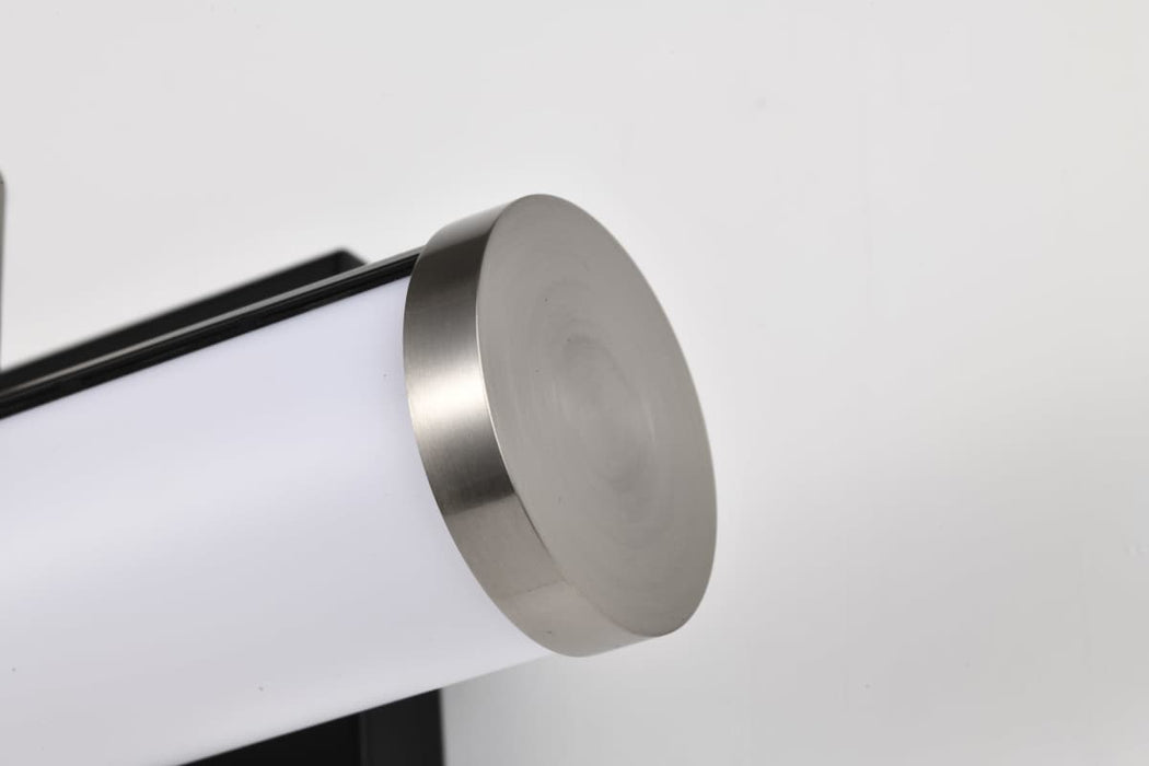 Vanity Nuvo 62-656 Solano LED Small Vanity - Black and Brushed Nickel Finish - White Acrylic Lens Nuvo