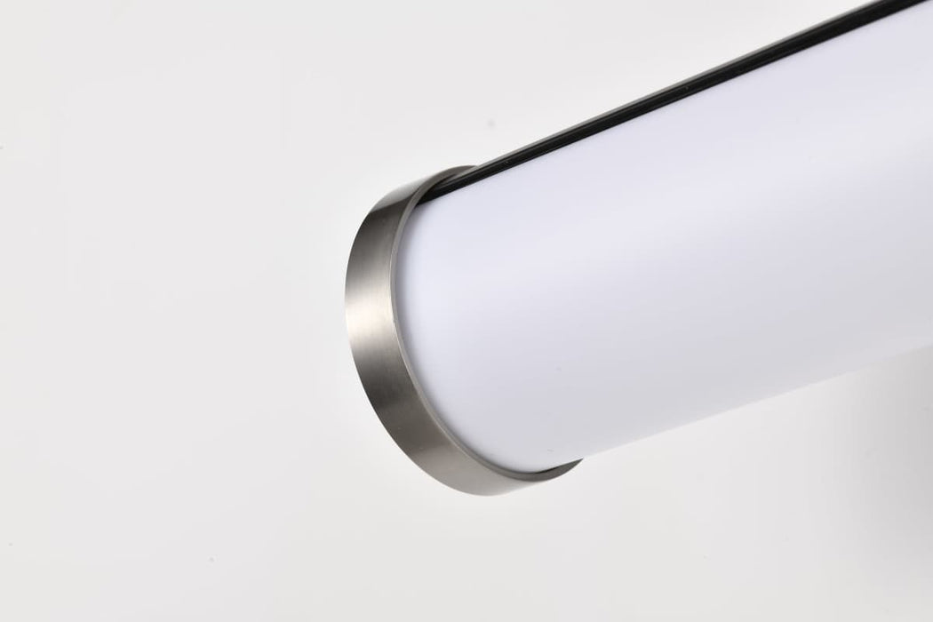 Vanity Nuvo 62-656 Solano LED Small Vanity - Black and Brushed Nickel Finish - White Acrylic Lens Nuvo
