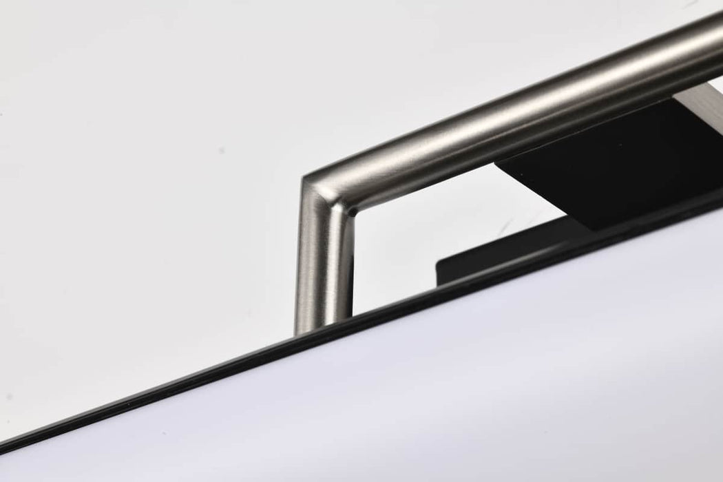 Vanity Nuvo 62-656 Solano LED Small Vanity - Black and Brushed Nickel Finish - White Acrylic Lens Nuvo