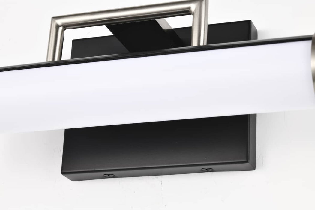 Vanity Nuvo 62-656 Solano LED Small Vanity - Black and Brushed Nickel Finish - White Acrylic Lens Nuvo