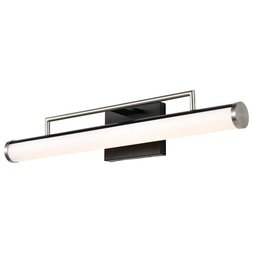 Vanity Nuvo 62-658 Solano LED Medium Vanity - Black and Brushed Nickel Finish - White Acrylic Lens Nuvo