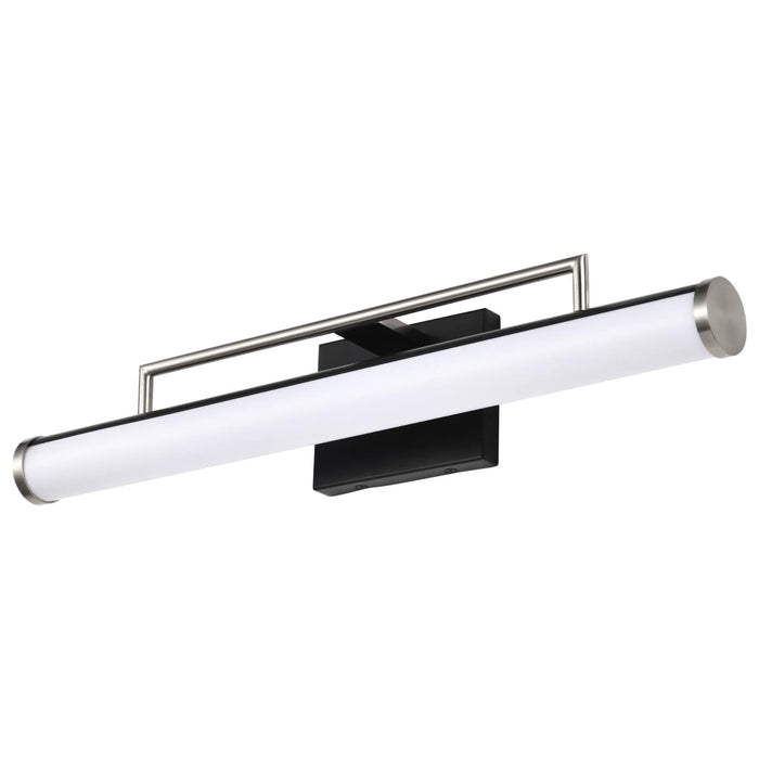 Vanity Nuvo 62-658 Solano LED Medium Vanity - Black and Brushed Nickel Finish - White Acrylic Lens Nuvo