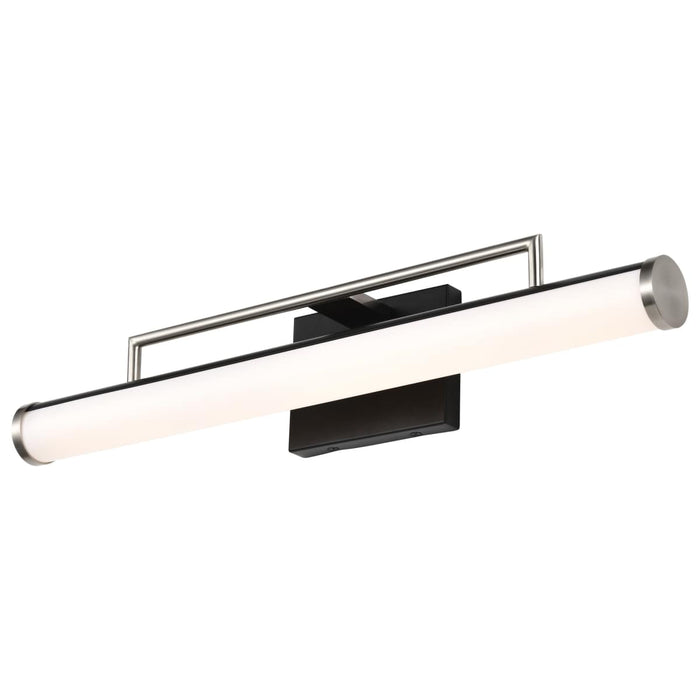 Vanity Nuvo 62-658 Solano LED Medium Vanity - Black and Brushed Nickel Finish - White Acrylic Lens Nuvo