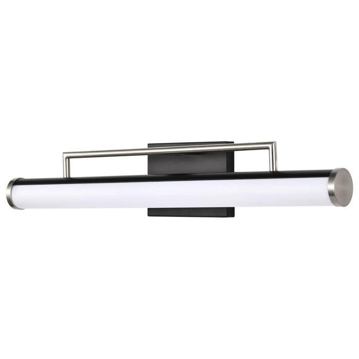 Vanity Nuvo 62-658 Solano LED Medium Vanity - Black and Brushed Nickel Finish - White Acrylic Lens Nuvo