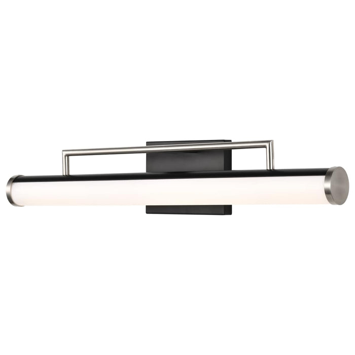 Vanity Nuvo 62-658 Solano LED Medium Vanity - Black and Brushed Nickel Finish - White Acrylic Lens Nuvo
