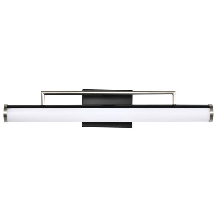 Vanity Nuvo 62-658 Solano LED Medium Vanity - Black and Brushed Nickel Finish - White Acrylic Lens Nuvo