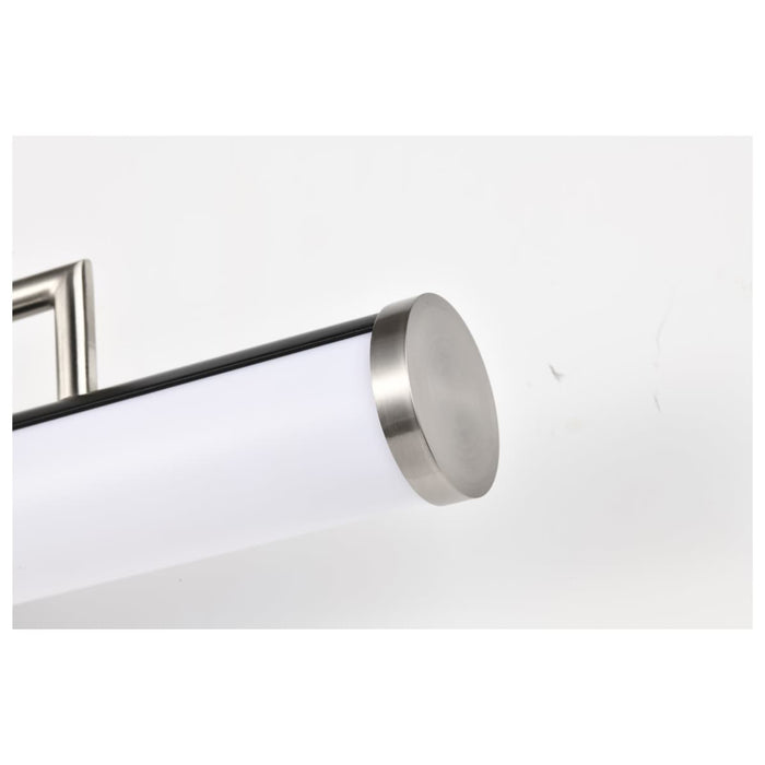 Vanity Nuvo 62-658 Solano LED Medium Vanity - Black and Brushed Nickel Finish - White Acrylic Lens Nuvo