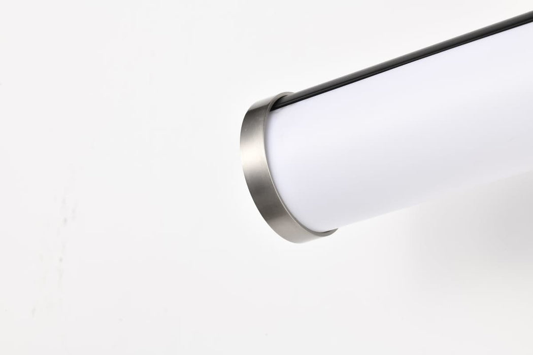 Vanity Nuvo 62-658 Solano LED Medium Vanity - Black and Brushed Nickel Finish - White Acrylic Lens Nuvo
