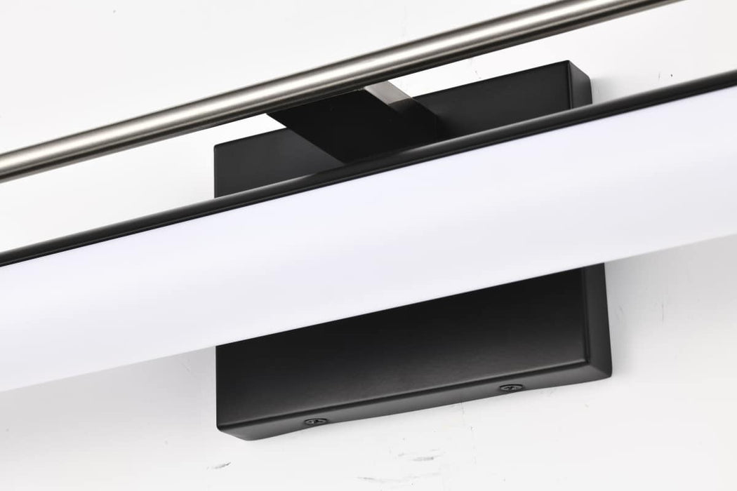 Vanity Nuvo 62-658 Solano LED Medium Vanity - Black and Brushed Nickel Finish - White Acrylic Lens Nuvo