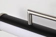 Vanity Nuvo 62-658 Solano LED Medium Vanity - Black and Brushed Nickel Finish - White Acrylic Lens Nuvo