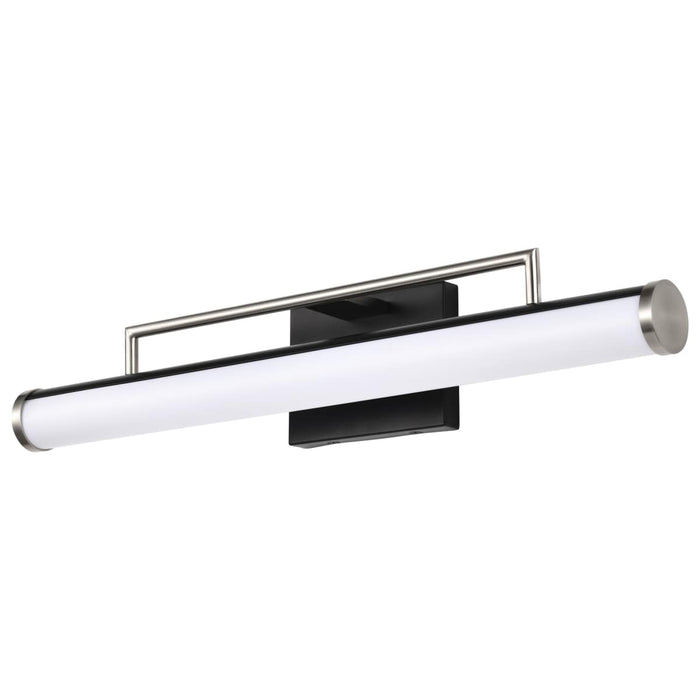 Vanity Nuvo 62-658 Solano LED Medium Vanity - Black and Brushed Nickel Finish - White Acrylic Lens Nuvo