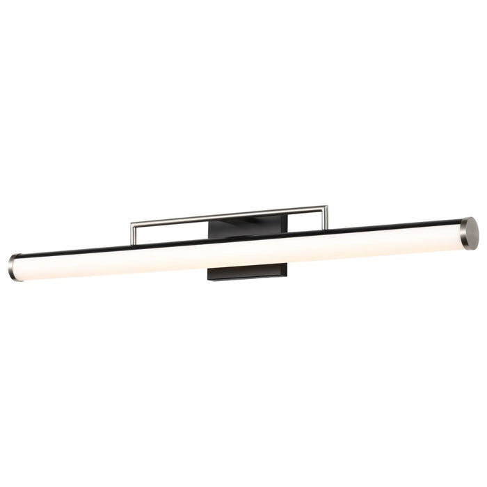Vanity Nuvo 62-659 Solano LED Large Vanity - Black and Brushed Nickel Finish - White Acrylic Lens Nuvo