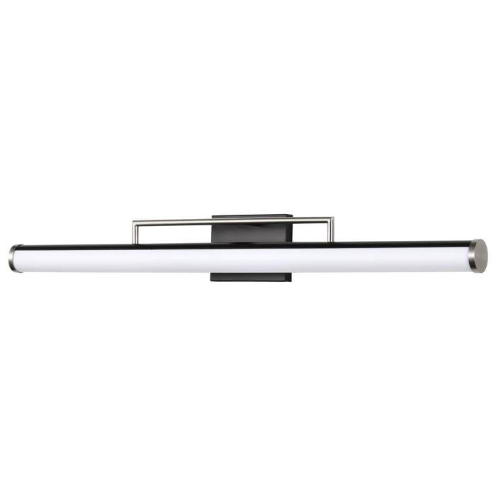 Vanity Nuvo 62-659 Solano LED Large Vanity - Black and Brushed Nickel Finish - White Acrylic Lens Nuvo