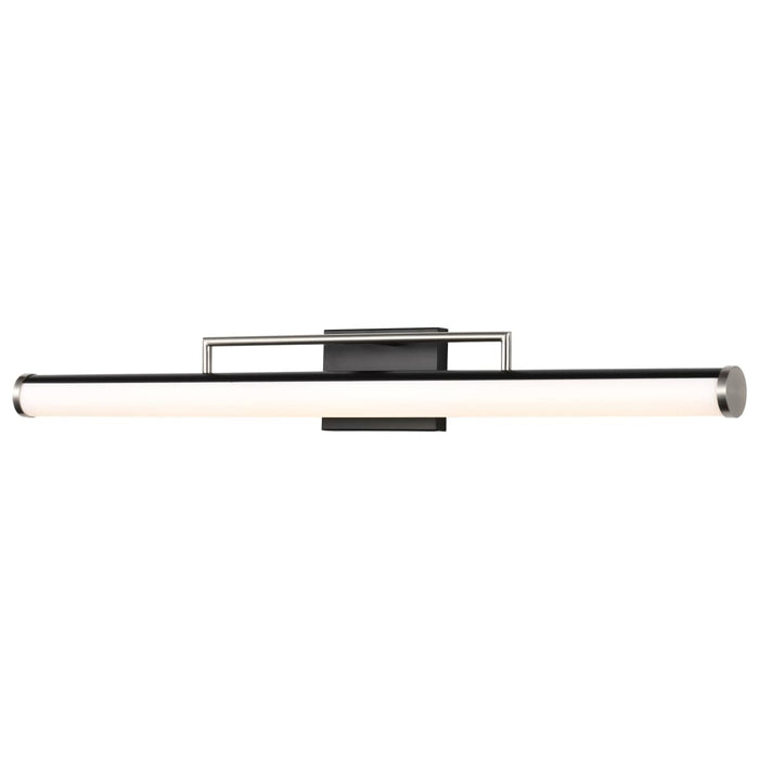 Vanity Nuvo 62-659 Solano LED Large Vanity - Black and Brushed Nickel Finish - White Acrylic Lens Nuvo