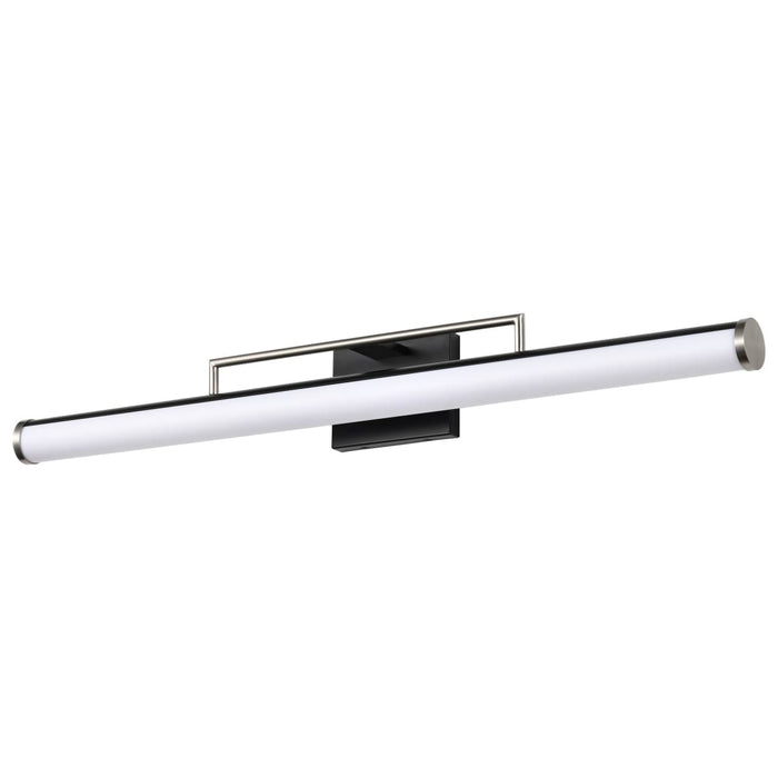 Vanity Nuvo 62-659 Solano LED Large Vanity - Black and Brushed Nickel Finish - White Acrylic Lens Nuvo