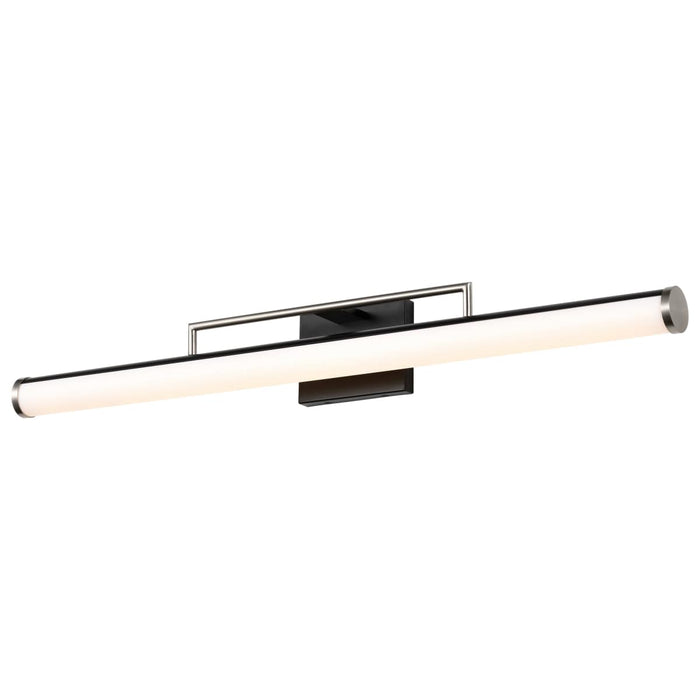 Vanity Nuvo 62-659 Solano LED Large Vanity - Black and Brushed Nickel Finish - White Acrylic Lens Nuvo