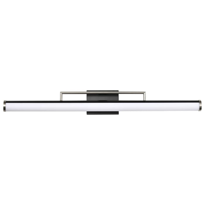 Vanity Nuvo 62-659 Solano LED Large Vanity - Black and Brushed Nickel Finish - White Acrylic Lens Nuvo