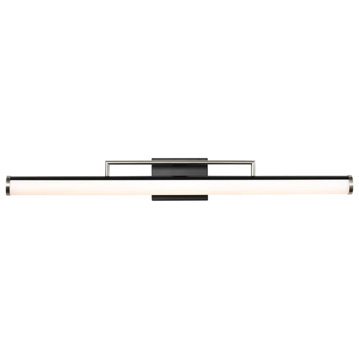 Vanity Nuvo 62-659 Solano LED Large Vanity - Black and Brushed Nickel Finish - White Acrylic Lens Nuvo