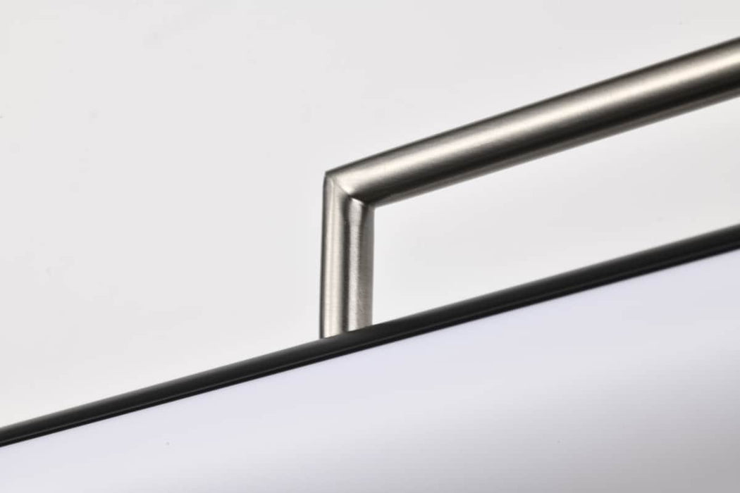 Vanity Nuvo 62-659 Solano LED Large Vanity - Black and Brushed Nickel Finish - White Acrylic Lens Nuvo