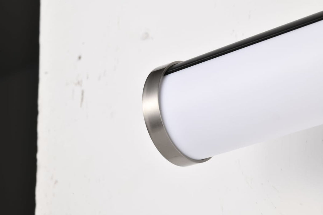 Vanity Nuvo 62-659 Solano LED Large Vanity - Black and Brushed Nickel Finish - White Acrylic Lens Nuvo