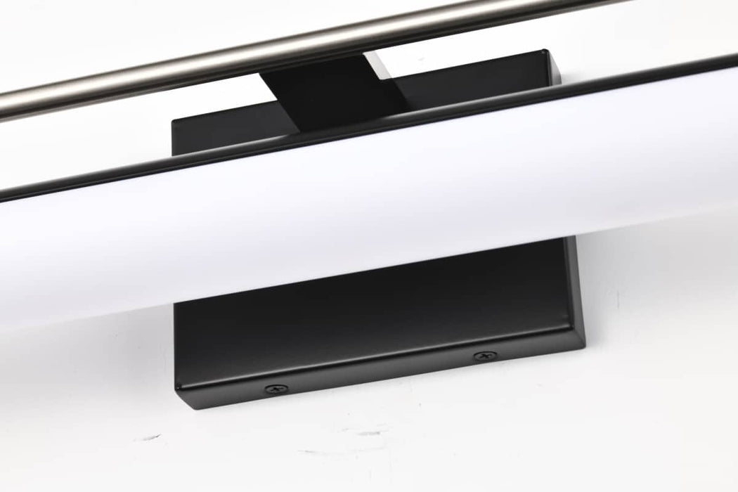 Vanity Nuvo 62-659 Solano LED Large Vanity - Black and Brushed Nickel Finish - White Acrylic Lens Nuvo