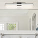 Vanity Nuvo 62-659 Solano LED Large Vanity - Black and Brushed Nickel Finish - White Acrylic Lens Nuvo