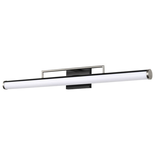 Vanity Nuvo 62-659 Solano LED Large Vanity - Black and Brushed Nickel Finish - White Acrylic Lens Nuvo