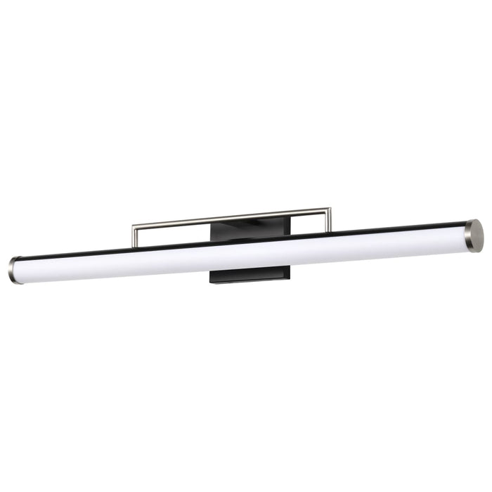 Vanity Nuvo 62-659 Solano LED Large Vanity - Black and Brushed Nickel Finish - White Acrylic Lens Nuvo