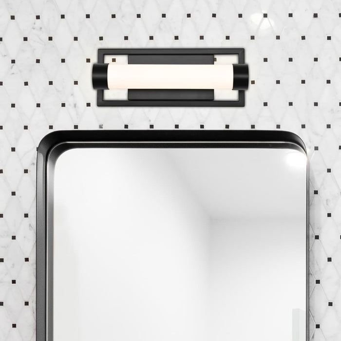Vanity Nuvo 62-666 Canal LED Small Vanity - Matte Black Finish - White Acrylic Lens Nuvo