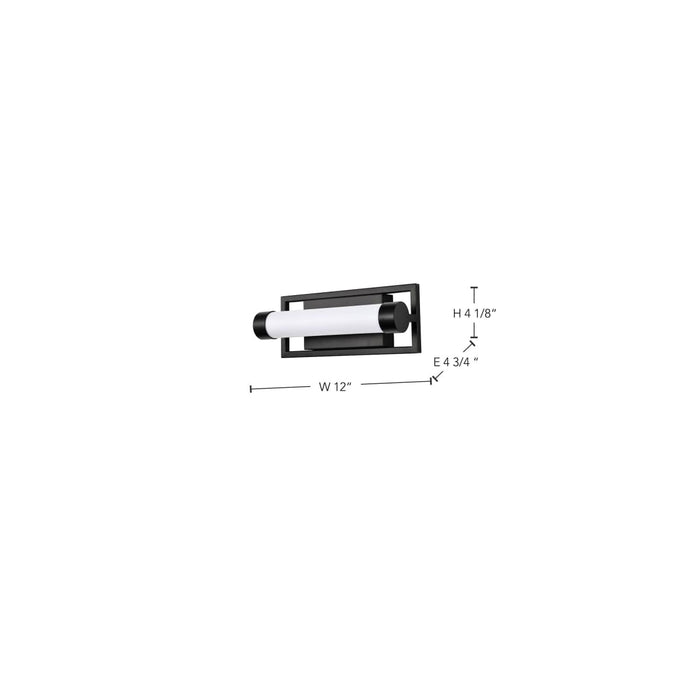 Vanity Nuvo 62-666 Canal LED Small Vanity - Matte Black Finish - White Acrylic Lens Nuvo