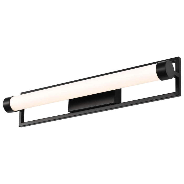 Vanity Nuvo 62-668 Canal LED Medium Vanity - Matte Black Finish - White Acrylic Lens Nuvo