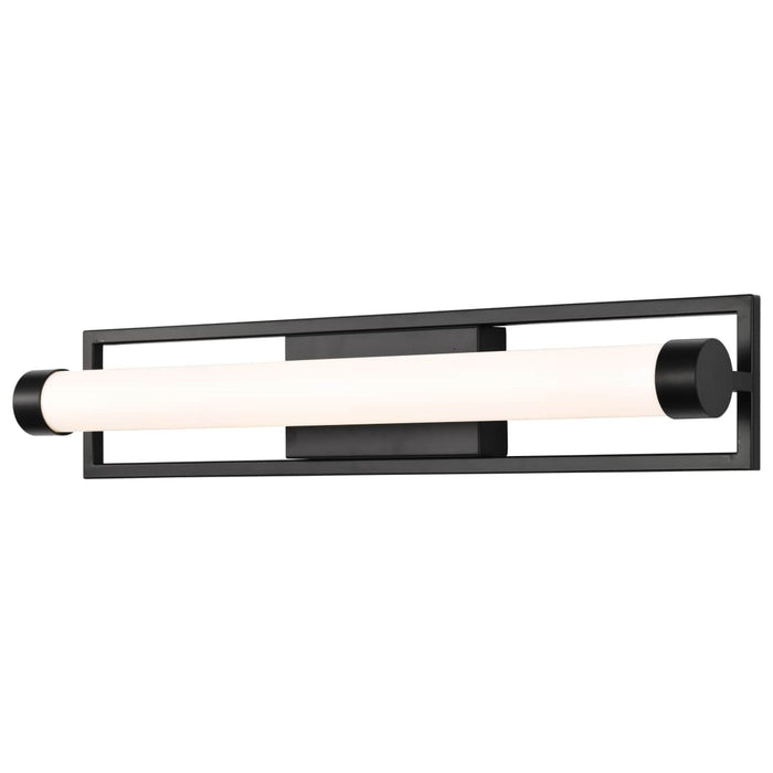 Vanity Nuvo 62-668 Canal LED Medium Vanity - Matte Black Finish - White Acrylic Lens Nuvo