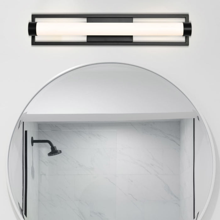 Vanity Nuvo 62-668 Canal LED Medium Vanity - Matte Black Finish - White Acrylic Lens Nuvo