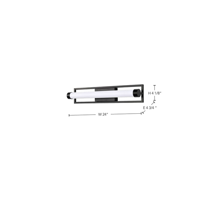Vanity Nuvo 62-668 Canal LED Medium Vanity - Matte Black Finish - White Acrylic Lens Nuvo