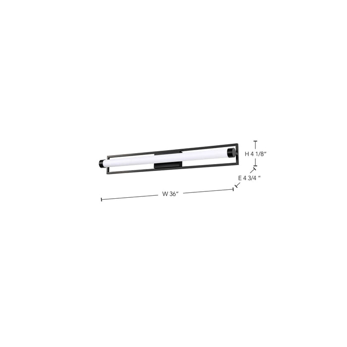 Vanity Nuvo 62-669 Canal LED Large Vanity - Matte Black Finish - White Acrylic Lens Nuvo