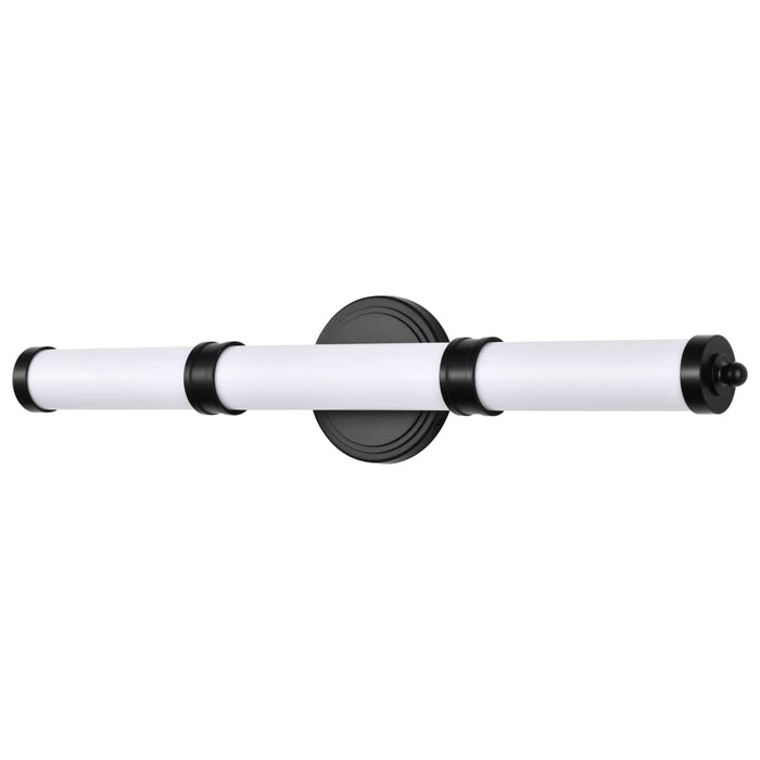 Vanity Nuvo 62-678 Kagen LED Medium Vanity - Matte Black Finish - White Acrylic Lens Nuvo