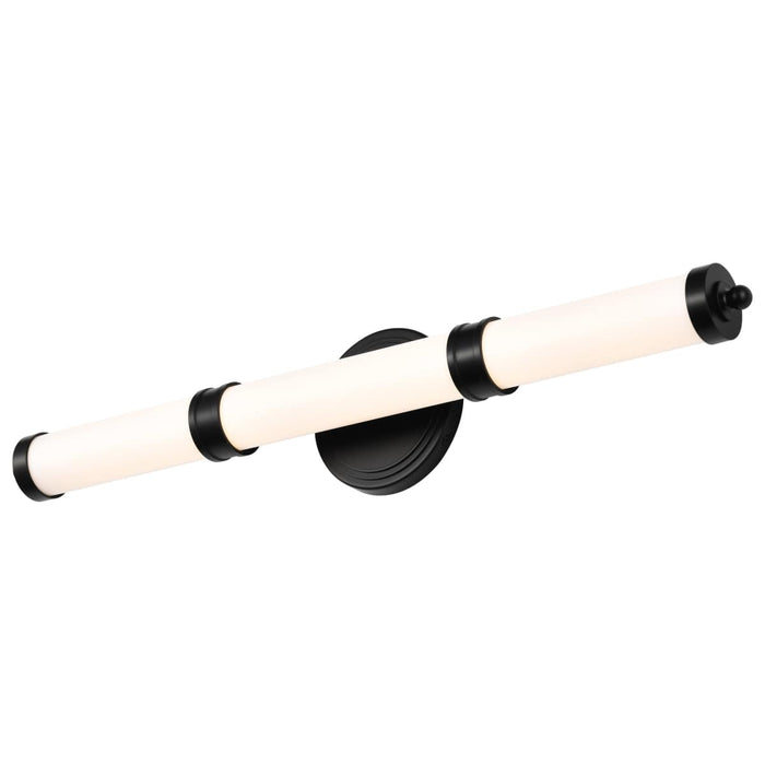 Vanity Nuvo 62-678 Kagen LED Medium Vanity - Matte Black Finish - White Acrylic Lens Nuvo