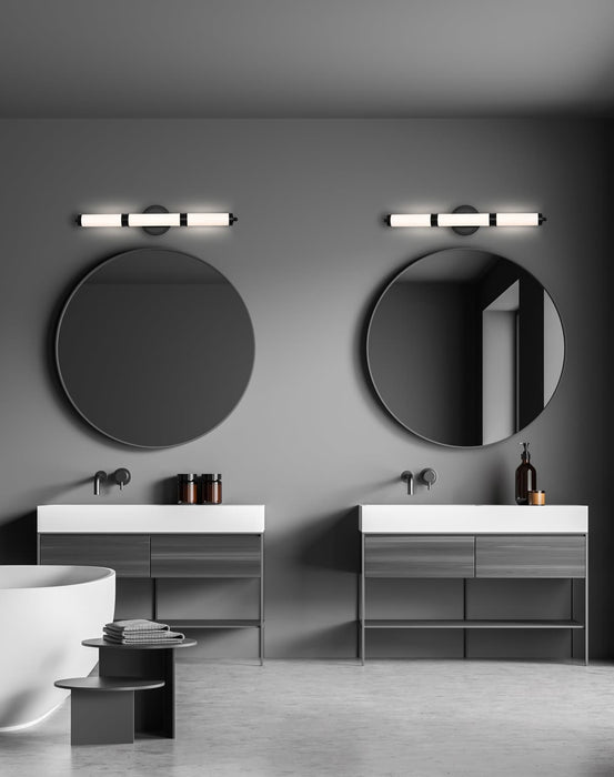 Vanity Nuvo 62-678 Kagen LED Medium Vanity - Matte Black Finish - White Acrylic Lens Nuvo