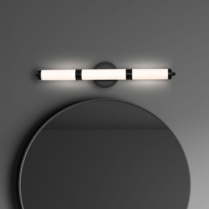 Vanity Nuvo 62-678 Kagen LED Medium Vanity - Matte Black Finish - White Acrylic Lens Nuvo