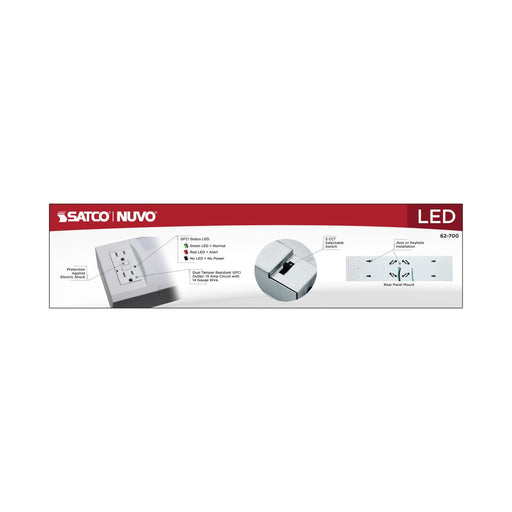 Ceiling Wrap Nuvo 62-700 14 Watt 18 Inch LED Ceiling Wrap - Dual GFCI - 27K/30K/35K/40K/50K CCT Selectable - White Finish Nuvo