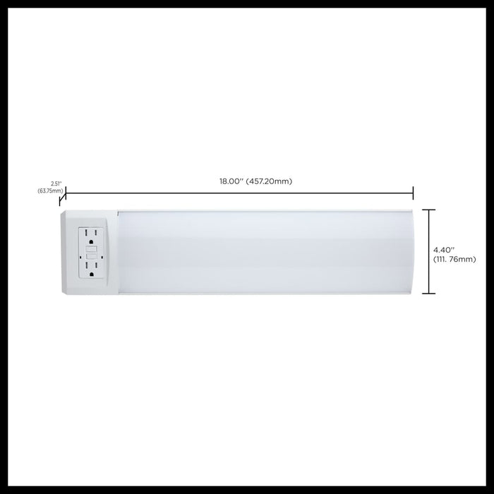 Ceiling Wrap Nuvo 62-700 14 Watt 18 Inch LED Ceiling Wrap - Dual GFCI - 27K/30K/35K/40K/50K CCT Selectable - White Finish Nuvo